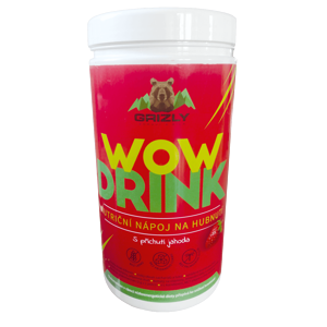GRIZLY Wow Drink - Nutriční nápoj na hubnutí jahodový 500 g